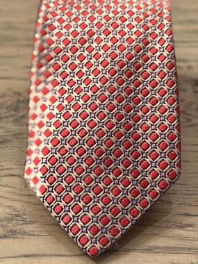 Robert Talbott Red and Gold Geometric Silk Tie